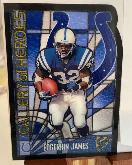 2000 Topps Gallery of Heroes Stained Glass GH4 Edgerrin James Die Cut Colts HOF