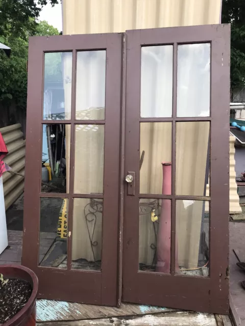 Elegant French Pocket Doors, Beveled Glass, Early 1900s, Antique Very Rare