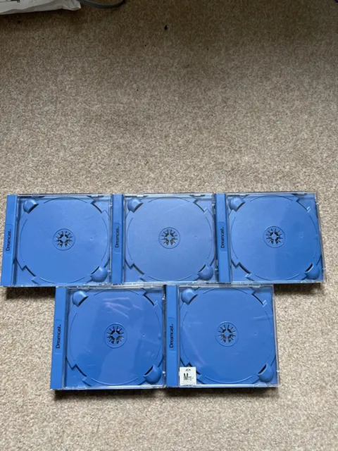 5 X Official Sega Dreamcast Empty Replacement Game Jewel Cases Boxes - PAL!!