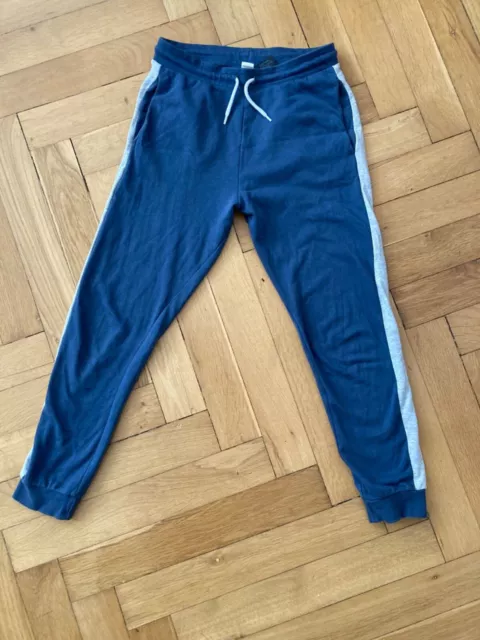 Jogginghose H&M, Größe 170, blau mit grauen Streifen, kaum getragen