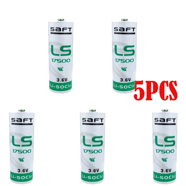 5 Packs for Saft LS17500 Battery Cell 3.6V 3600mAh LI-SOCI2 No-Rechargeable NEW
