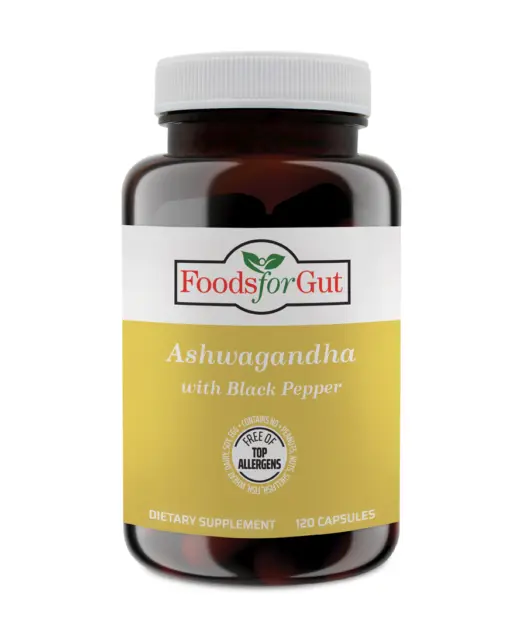 Organic Ashwagandha | 1300 mg | 120 Capsules + Organic Black Pepper