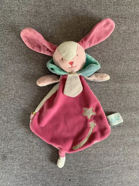 Doudou Lapin Plat Baby Nat Luminescent Rose Etoiles Les Cometes Tbe