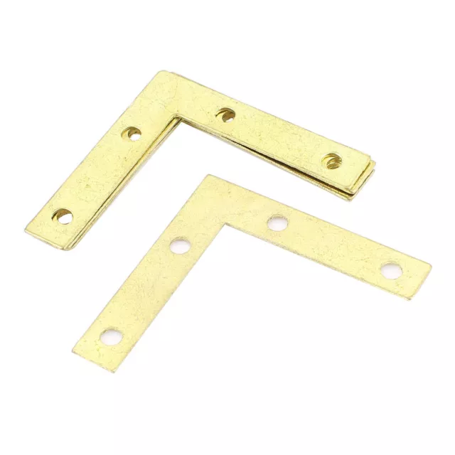 5pz 90 Grados Esquina Metal Abrazadera Soportes En Ángulo Tono Oro 50x50x10mm