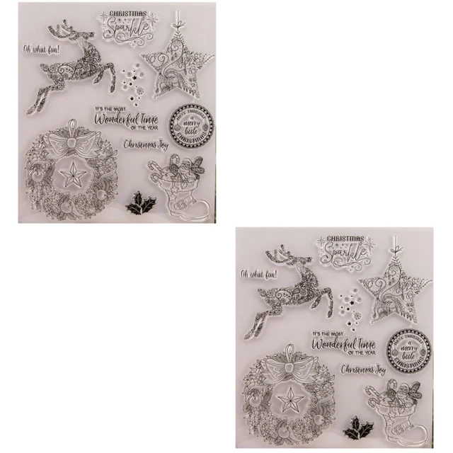 2 PCS Clear Rubber Decorative Scrapbook Card Making Acrylic