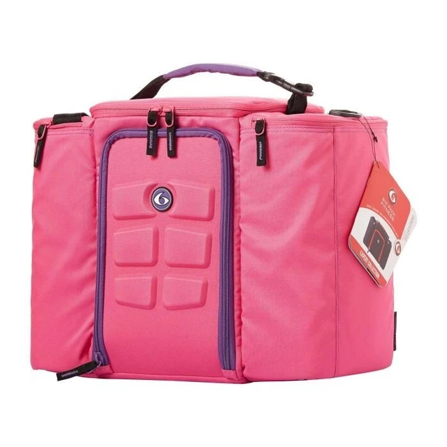 6 PACK FITNESS Bag Innovator Pink Meal Prep Pink Purple Trim