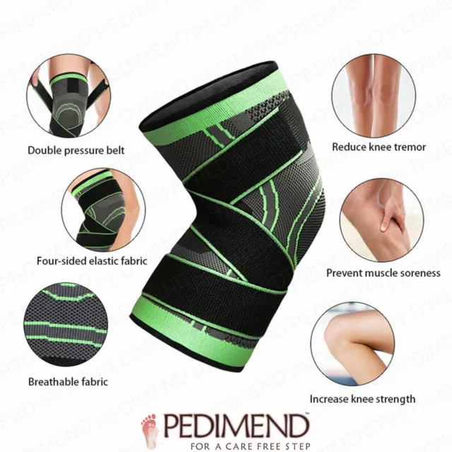 Pedimend Arthritis Knee Brace Compression Sleeve with Strap for Best Support-1PC