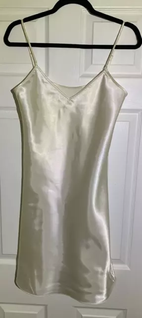 Vintage Cream Satin Chemise BHS - Nice Silky Nightie 10