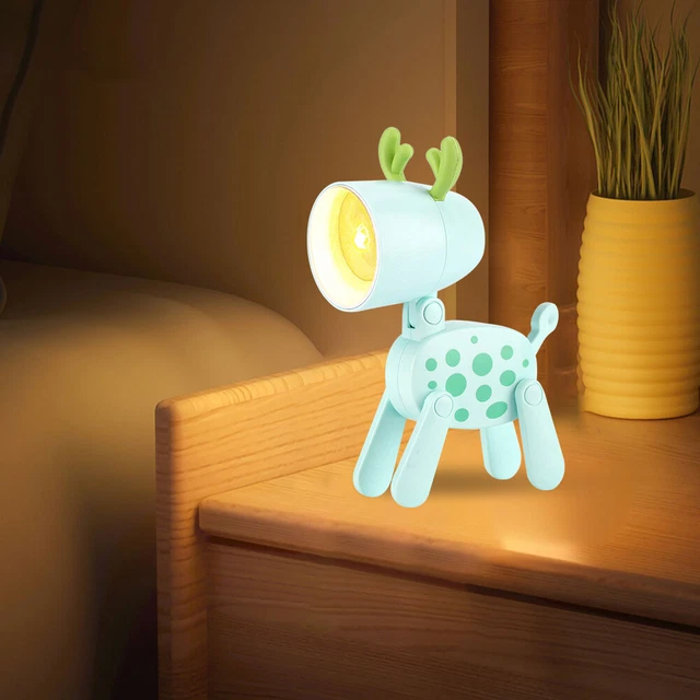 Mini LED luz nocturna, linda lámpara de escritorio LED, pequeño soporte móvil, tra