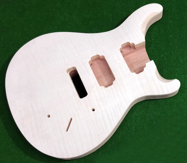 Fit DIY Guitar Body Mahogany Flame Maple Veneer Arched Top Set in heel