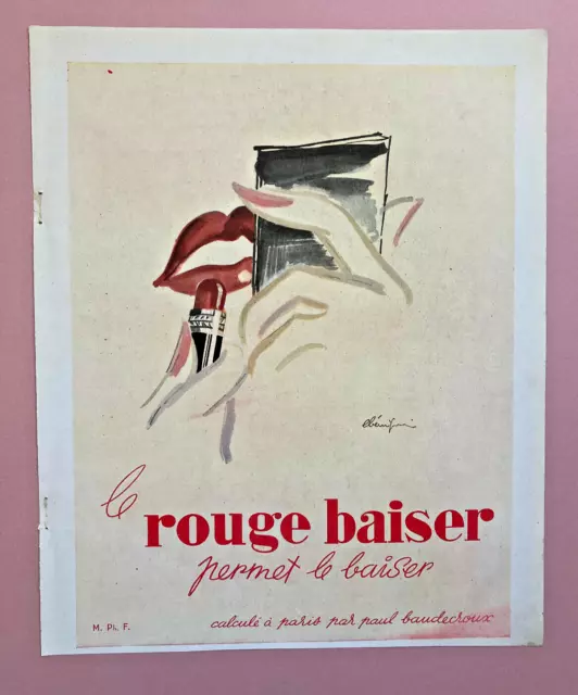 1947 Rouge baiser Paris Léon Benigni publicité advertising retro déco pub dessin