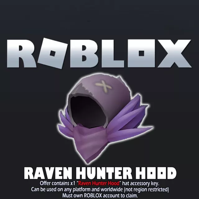 Raven Hunter Hood Accessory ROBLOX, FAST DELIVERY, REGION FREE