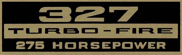 327 275-HP Black and Gold Turbo-Fire Valve Cover Decal (OE#3889321)