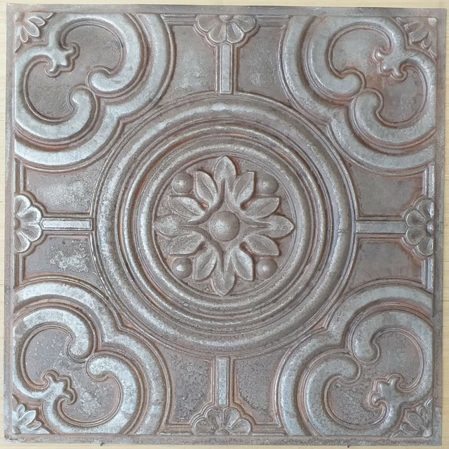 Drop in Ceiling tiles faux tin weathered iron decor wall panels PL50 10pcs/lot