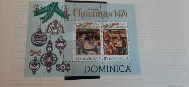 Dominica 1974 Christmas Stamps  Miniature Sheet