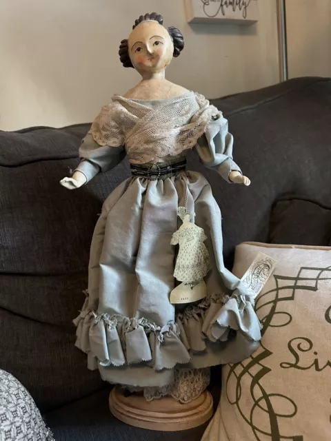 Rare!! Nicol Sayre Handmade Primitive Doll 18.5 inches - Signed 2010
