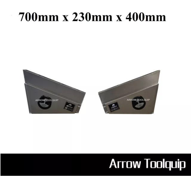Pair of  Under Tray Undertray Tool Box - Flat Aluminium Alloy Underbody Toolbox