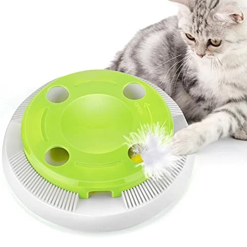 PETTOM Jouet pour Chat Interactif Automatique Jouet à Plume Electrique Intellige