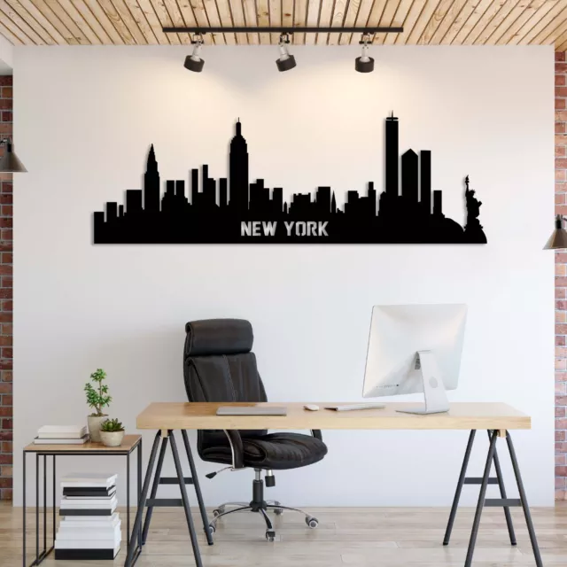 Wall Art Home Decor Metal Acrylic 3D Silhouette Poster USA New York City Skyline