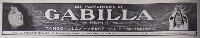 Publicité Les Parfumeries De Gabilla Tango Lilas Vierge Folle Musardises
