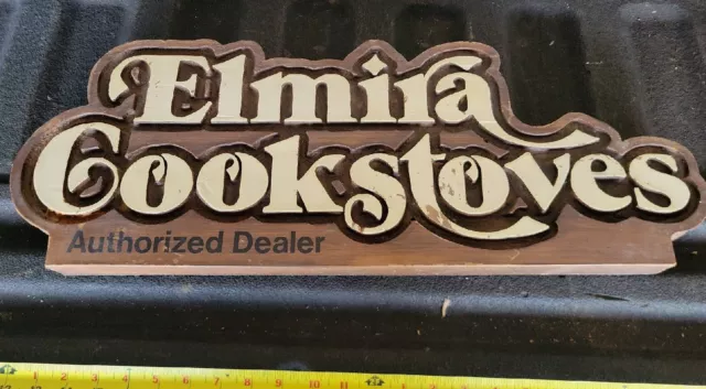 Elmira Oval wood cookstove Dealer Sign 24x9 Rare Htf