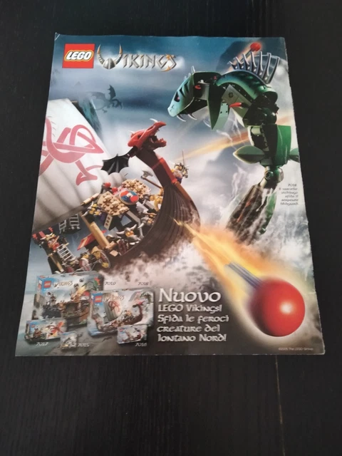 Nuovo Lego Vikings 7018 Vascello Vichingo Serpente Midgaard Vintage Ad Pub