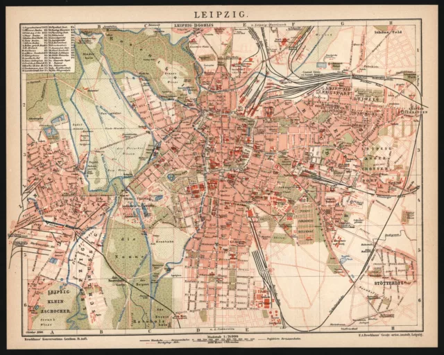 Stadtplan anno 1896 - Leipzig Mitte Musikviertel Waldstraßenviertel Südvorstadt