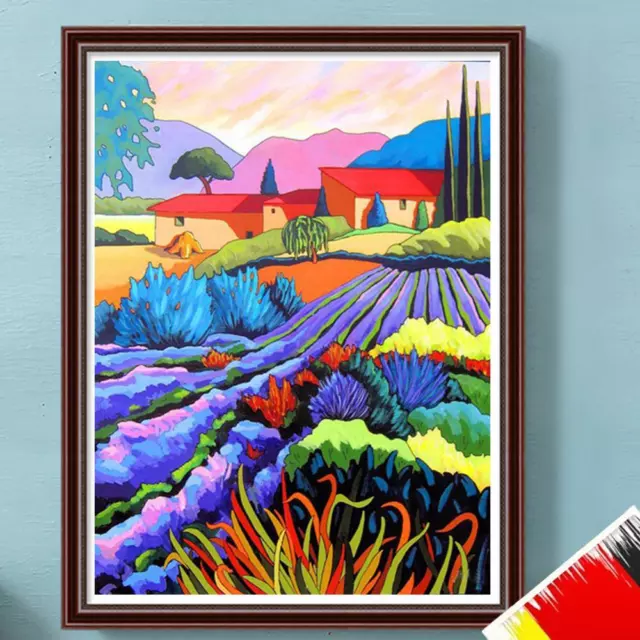 Paint By Numbers Kit DIY Wheat Field Oil Art Picture Craft Home Wall Decoration