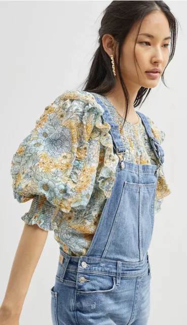 Anthropologie Paige Sierra Denim Overalls Distressing Adjustable Straps 27 NWT 3