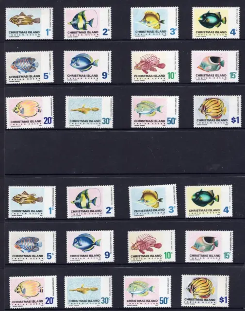 1968 Christmas Island Fish Definitives 2 Sets MNH / MH