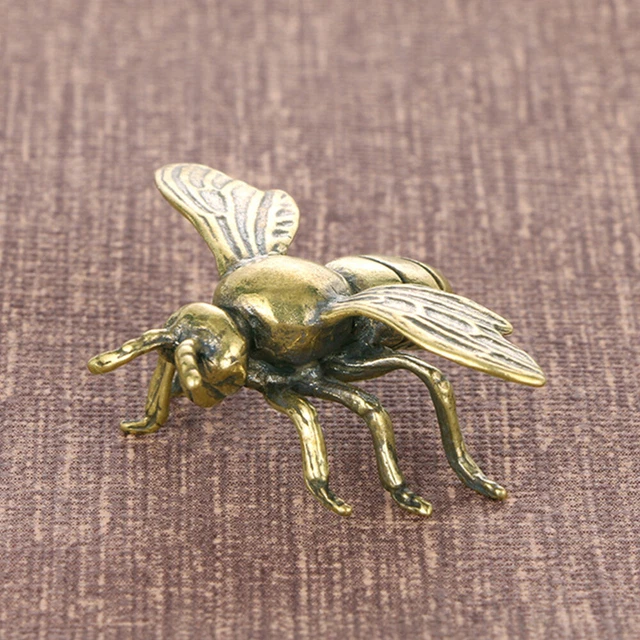 2 pz Statua Prosperità Retro Bumblebee Casa Ottone Ufficio