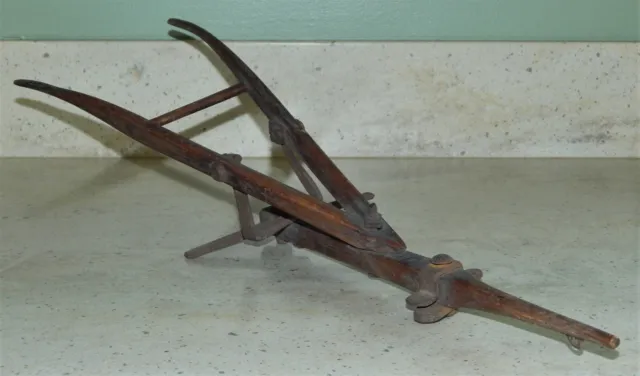 Antique Primitive Wood Salesman Sample Horse Drawn Chisel Plow Cultivator Tool