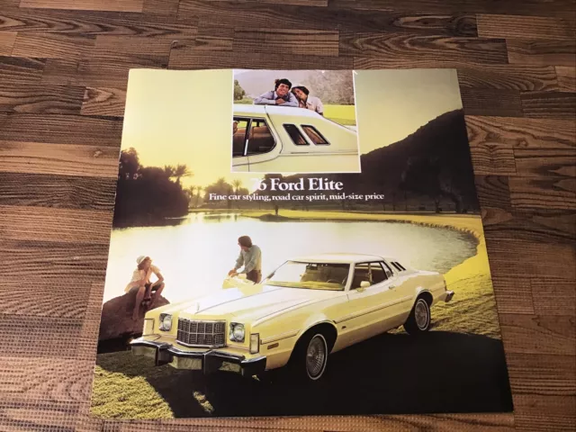 1976 Ford Elite Vintage Car Sales Brochure Catalog  - Gran Torino Elite