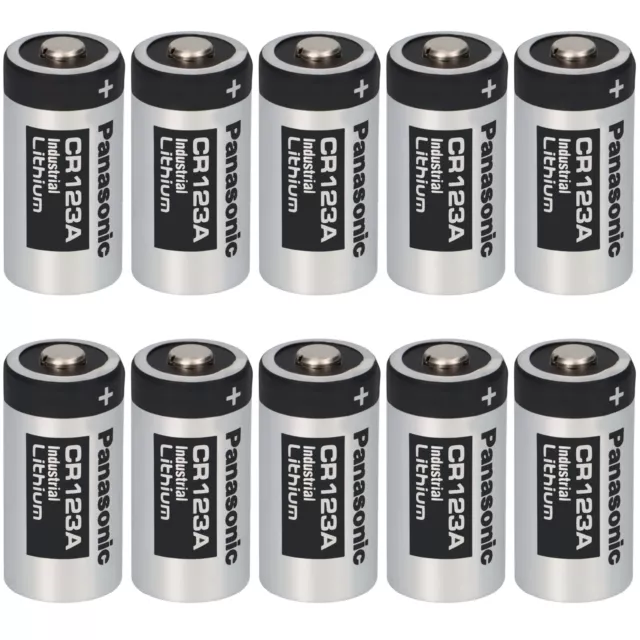 10er Pack Panasonic CR123 / CR123A 3V Lithium Hochleistungs- Batterie