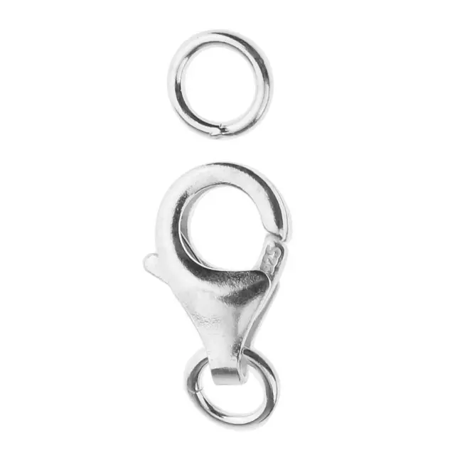 2pcs Lobster Clasp, Jewelry Clasp Double Open Bracelet Clasp Necklace Clasp  Lobster Clasp 925 Sterling Silver Jewelry Repair For Bracelet (12.5 X 6mm)