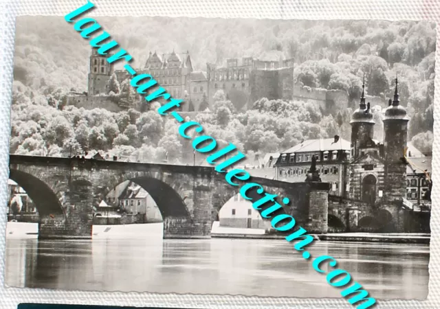 Cpa Allemagne Heidelberg Morgensonne Uber Brucke 1956 Carte Postale Pont Chateau