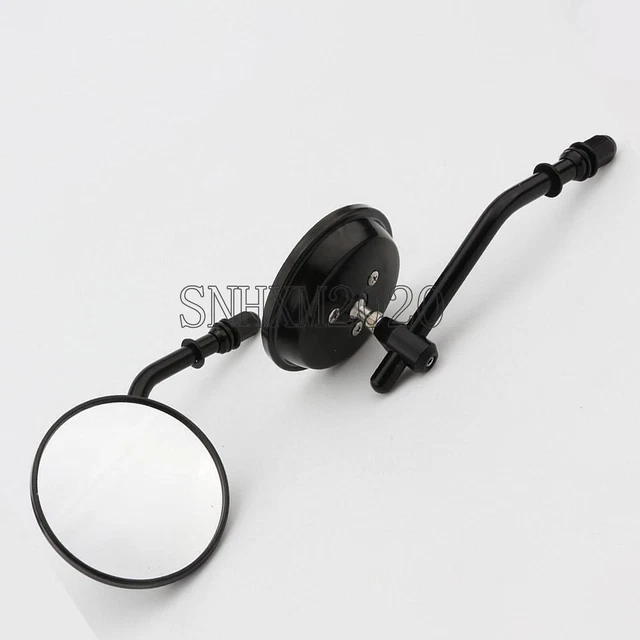Black Motorcycle Classic Retro Round Mirrors for Harley Cruiser Bobber Chopper