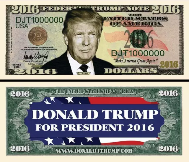DONALD TRUMP BILLET MILLION DOLLAR US! Collection President Etats Unis Politique