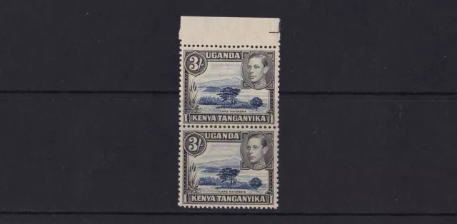 Uganda, Kenys & Tanganyika - 1938-54 3/- Vertical Pair - Mtd Mint - SG 147