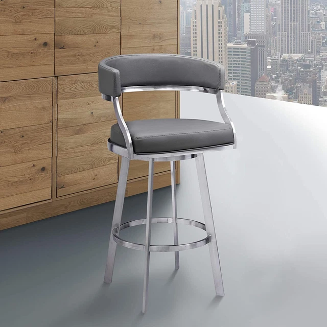Saturn Bar Stool, 26" Counter Height, Gray 26" Counter Height, Grey