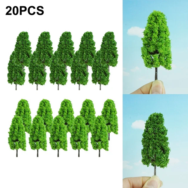 Modèle Arbre, 55 Pièces Arbres Plastique Modèle, Train Arbres, Maquette Arbres, Modèles en Plastique Miniatures Mixtes Décor, pour Paysage Modélisme Ferroviaire Paysage Architecture Arbres (3-7cm