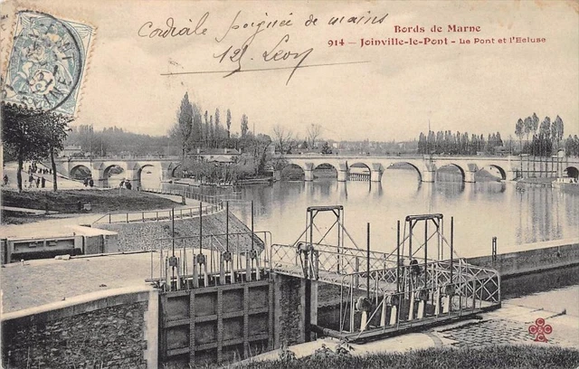 Cpa 94 Joinville Le Pont Le Pont Et L'ecluse