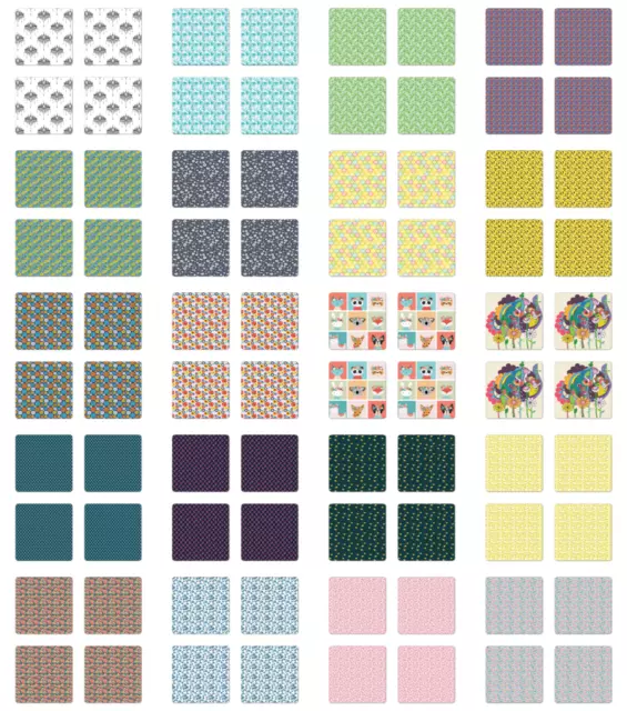 Ambesonne Floral Bunch Coaster Set of 4 Square Hardboard Gloss Coasters