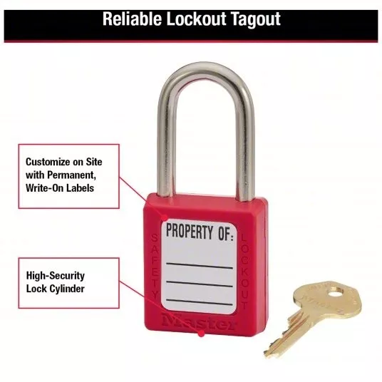 MASTER LOCK, Keyed Different, Thermoplastic, Lockout Padlock - 4FG03