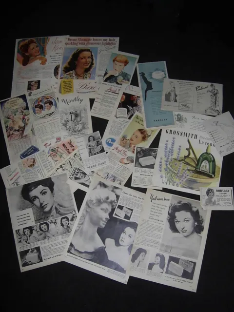Womens Beauty Elizabeth Taylor++  Lot  20 + Orig. Vintage Adverts Great Condit.