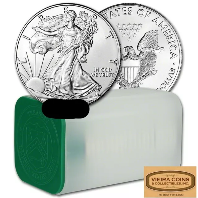 Roll of 20 - 2018 American Silver Eagle 1 oz .999 Silver, Brilliant Uncirculated