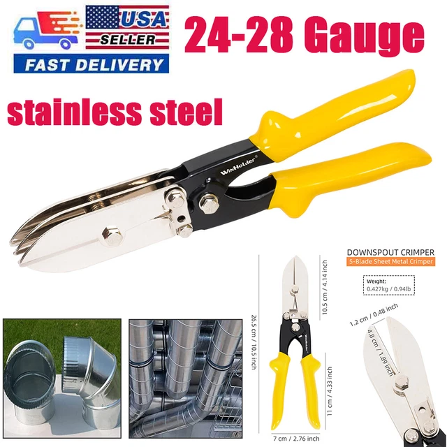 5-Blade Sheet Metal Crimper- Hand Crimper Tool for 24-28 Gauge Stainless Steel