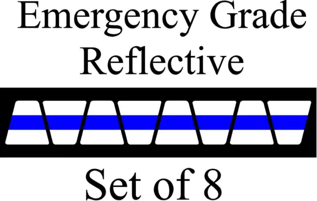White  w/ Blue Stripe HELMET TETS TETRAHEDRONS HELMET STICKER  EMT REFLECTIVE
