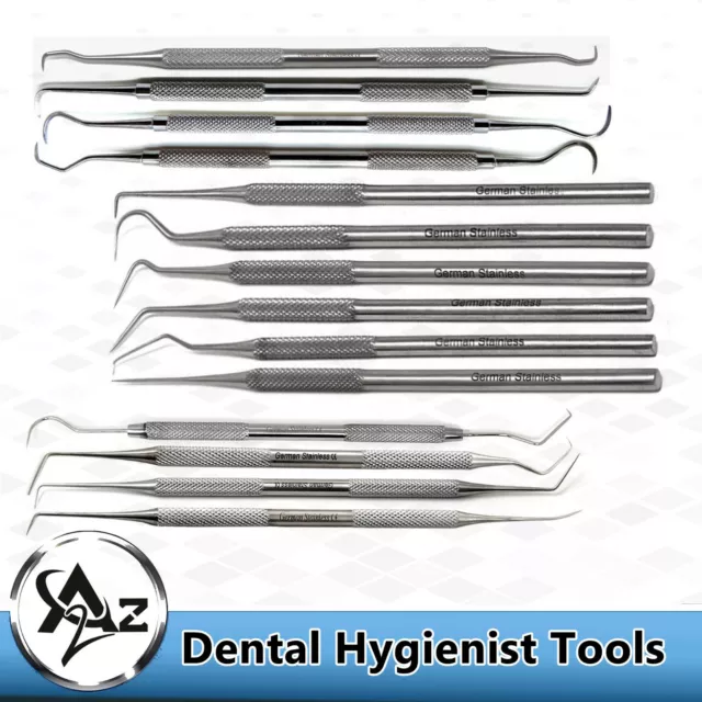 Dental Probes Explorer Hygiene Cleaning Examination Instruments New Set of 14