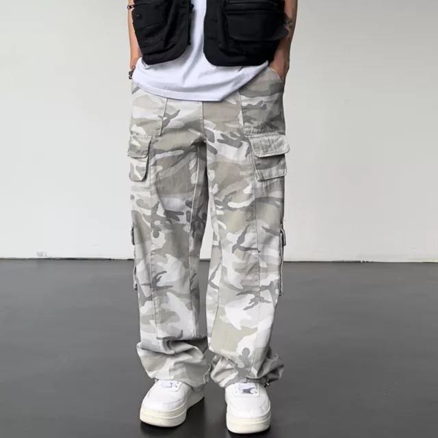 Hommes Pantalon Cargo Camouflage Extérieur Bouffant Hip Hop Poche Streetwear